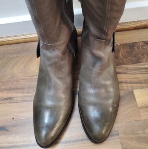 Schutz Riding Boots Strap Buckle Boots Leather Knee High Boots Sz 9 Dark…